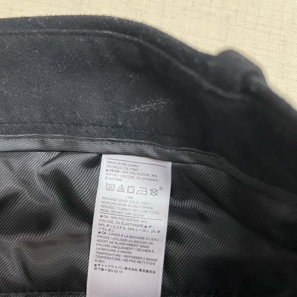 Banana Republic size 8 petite black wide leg pleated flannel pant - Picture 7 of 12